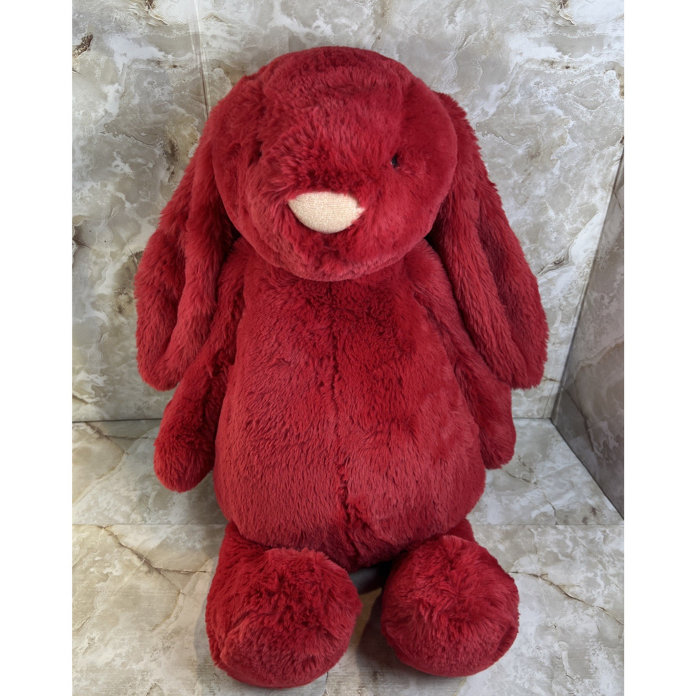 Jellycat London Huge Bashful Luxe Bunny Scarlett Large Plush Collectible